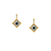 Sterling Silver & 10K Mystic Moissanite Dangle Earrings
